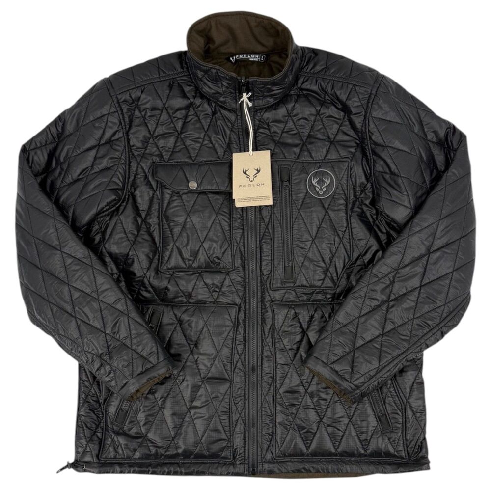 NWT FORLOH Men's Merino Hi-Loft Reversible Jacket Wool Face Black Large
